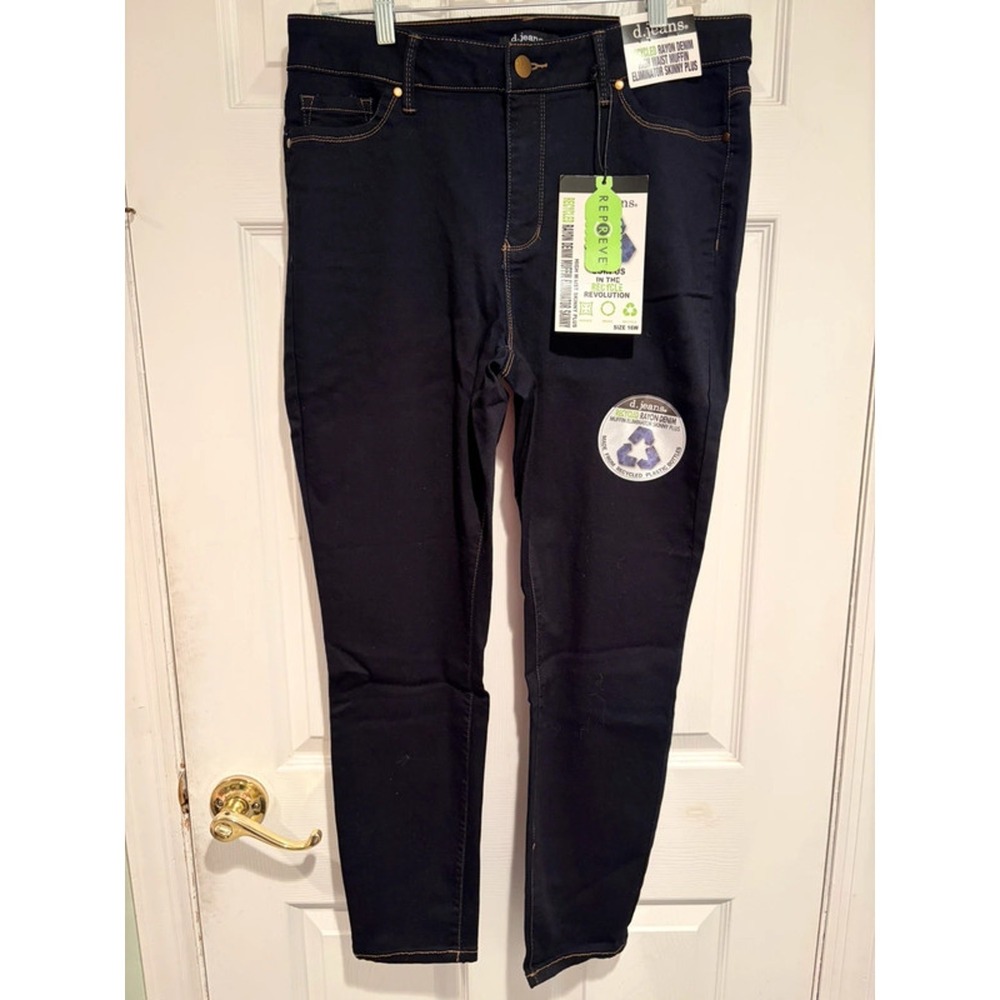 d.jeans 16W High Waist Muffin Eliminator Skinny Jeans Dark Indigo NWT Plus